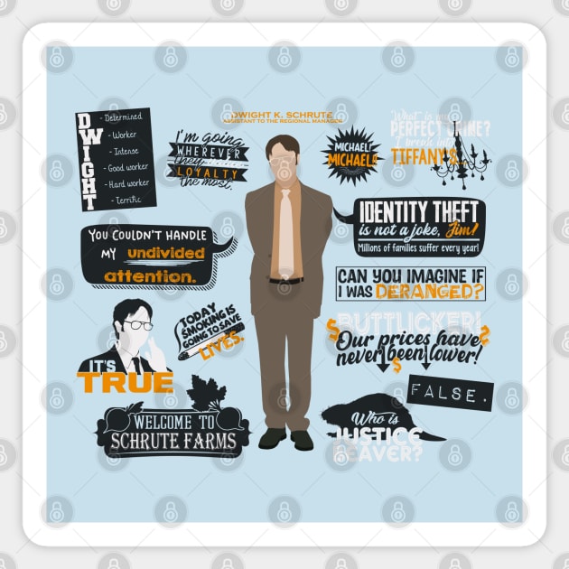 Dwight Schrute Quotes Sticker by MrSaxon101